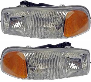 1999-2007* Sierra Front Headlight Lens Cover Assemblies -Driver and Passenger Pair 99, 00, 01, 02, 03, 04, 05, 06, 07* GMC Sierra