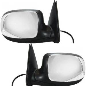 1999-2002 Silverado Outside Door Mirror Power Heat with Puddle Light Chrome -Driver and Passenger Set 99*, 00, 01, 02 Silverado