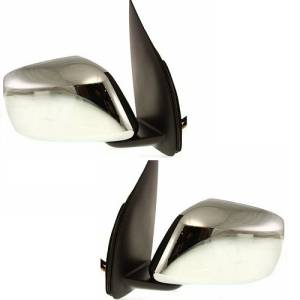 Nissan Pathfinder Mirror Replacement Driver and Passenger Set Side Electric Mirrors Chrome Cap For Rear View Outside Door 2005, 2006, 2007, 2008, 2009, 2010, 2011, 2012 Pathfinder -Replaces Dealer OEM 96302-9BC8C, 96301-EA015