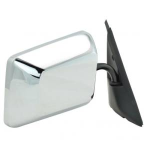 1982-1993 S10 Pickup Truck Side Door Mirror Manual Chrome -Left Driver 83, 84, 85, 86, 87, 88, 89, 90, 91, 92, 93, 94 Chevy S10 Truck