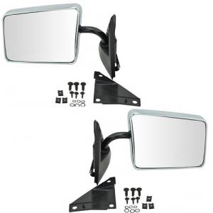 1983-1994 S10 Blazer Side View Door Mirrors Manual Chrome -Driver and  Passenger Set