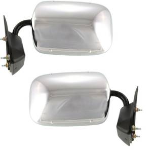 1988-2000* Chevy Truck Side View Door Mirror Manual Chrome -Driver and Passenger Set 88, 89, 90, 91, 92, 93, 94, 95, 96, 97, 98, 99, 00, 01* Chevy Pickup Truck