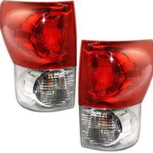 2007, 2008, 2009 Toyota Tundra Tail Light Lens Assemblies With Wires New Replacement 07, 08, 09 Tundra Pickup Tail Light Lens At Low Prices Replaces Dealer OEM 81560-0C070, 81550-0C070