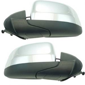 2006, 2007, 2008, 2009, 2010, 2011 HHR Exterior Door Mirrors Driver and Passenger Set Power Electric Mirror Glass New Replacement Bright Chrome Mirror Chevy HHR Rear View Outside Door HHR -Replaces Dealer OEM 20923831