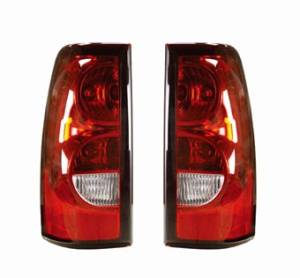 2004, 2005, 2006, 2007 Chevy Silverado Tail Light Assemblies New Replacement 1500, 2500, 3500 Pickup Stock Rear Stop Lamp Lens Covers 04, 05, 06, 07 -Dealer OEM 19169004, 19169005