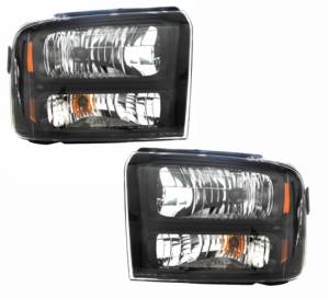 2005 2006 2007 F250 F350 Headlights W/ Harley Davidson -Pair 2005, 2006, 2007 Ford F250SD F350SD Pickup Truck With Harley Davidson Driver and Passenger Set