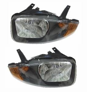 2003 2004 2005 Cavalier Front Headlight Lens Cover Assemblies -Driver and Passenger Set 03, 04, 05 Chevy Cavalier