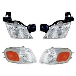 1999-2005 Montana Headlight Set and Turn Signal Side Light Kit -4 Piece Set 99, 00, 01, 02, 03, 04, 05 Pontiac Montana Van