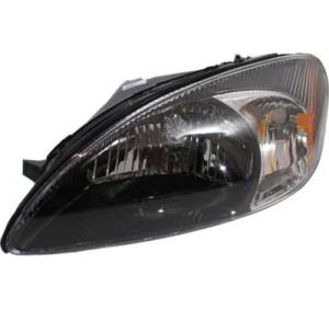 2000, 2001, 02, 03, 04, 05, 2006, 2007 Taurus Front Headlight Lens Cover Assembly Black Bezel -Left Driver Taurus Stock Headlight Replacement Smoked Style -Replaces Dealer OEM 3F1Z13008AB
