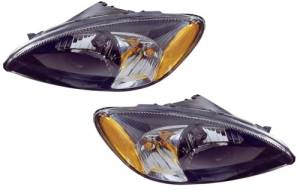 2000, 2001, 02, 03, 04, 05, 2006, 2007 Taurus Front Headlight Lens Cover Assemblies Black Bezel -Driver and Passenger Set Ford Taurus Stock Headlight Replacement Cover Assemblies Smoked Style -Replaces Dealer OEM 3F1Z 13008 AB, 3F1Z 13008 AA
