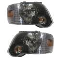 2007-2010 Sport Trac Front Headlight Lens Cover Assemblies Smoked -Driver and Passenger Set