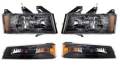 2004-2012 Canyon Front Headlight Lens Cover Assemblies and Park Lamps -4 Piece Set