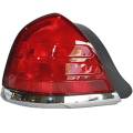 Crown Victoria - Lights - Tail Light - Ford -# - 1999-2011 Crown Victoria Tail Light with Chrome Trim -Left Driver