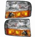 S15 Pickup - Lights - Headlight - GMC -# - 1998-2001 Jimmy with Fog Lights -Front Headlight Lens Cover Assemblies -Driver and Passenger Set