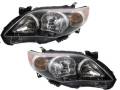 2011 2012 2013 Corolla Halogen Headlight With Black -Driver and Passenger Set