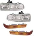 1998-2004 S10 Pickup (without fog lights) Front Headlights / Park Signal Lamps -4 Piece Kit