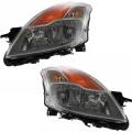 2008-2009 Altima Coupe Halogen Front Headlight Lens Cover Assemblies -Driver and Passenger Set