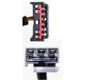 Includes Adapter; Rectangular 10 hole and 3 prong connector