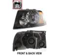 Expedition - Lights - Headlight - Ford -# - 2003-2006 Expedition Front Headlight Lens Cover Assemblies Black -Driver and Passenger Set