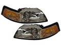 1999-2004 Mustang Headlight Lens Cover with Chrome Bezel -Driver and Passenger Set